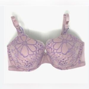 EUC- Victorias Secret Lined Demi Lace Overlay Convertible Strap Bra